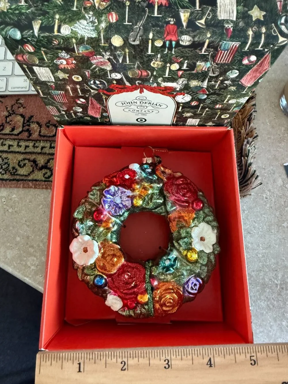 John Derian for Target Beautiful Glass Flowers Wreath Ornament NWT